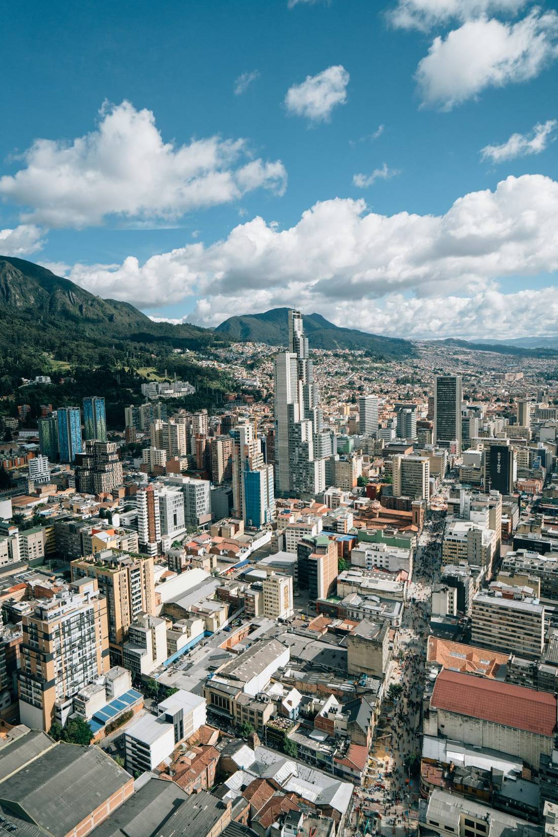 Bogotá skyline against the eastern hills